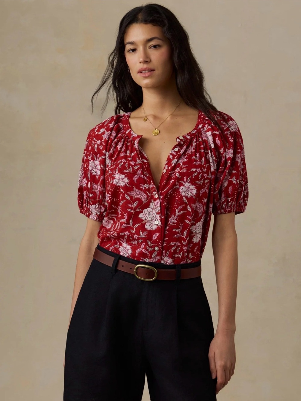 Faherty voile Lettie top-garden whispers